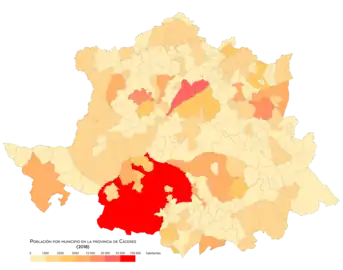 Mapa de población por municipios