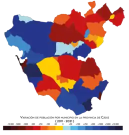 Crecimiento de la población por municipio entre 2011 y 2021