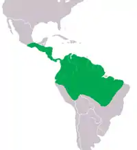 Distribución del caimán de anteojos