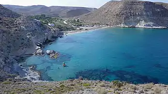 Cala del Plomo, desde el promontorio sur.