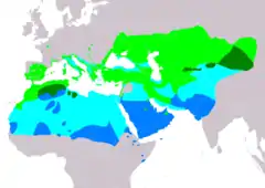 Distribución de Calandrella brachydactyla