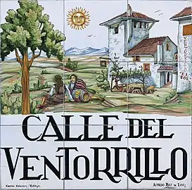 Placa de la calle del Ventorrillo de Madrid (España).