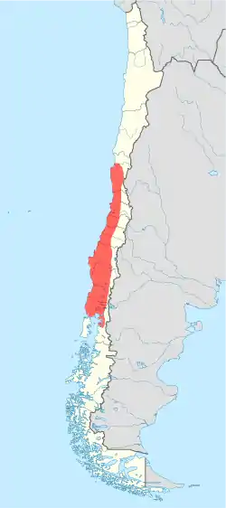 Ubicación de la especie en Chile, según datos de la IUCN