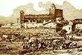 Campamento de peregrinos en 1852 (J. J. B. Laurens).