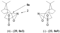 Dos isómeros ópticos de camphorsulfonyl oxaziridine