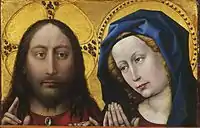 Cristo bendiciendo y Virgen rezando, Roberto Campin, ca. 1425.