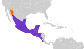 Distribución geográfica del mosquerito imberbe.