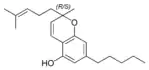 Chemical structure of cannabichromene.