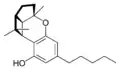 Chemical structure of cannabicyclol.