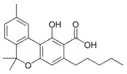 Chemical structure of cannabinolic acid A.