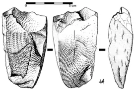 Canto tallado bifacial sobre lasca, Tipo 2.4