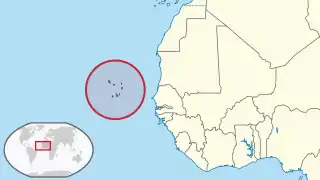 Localización de  las islas de Cabo Verde