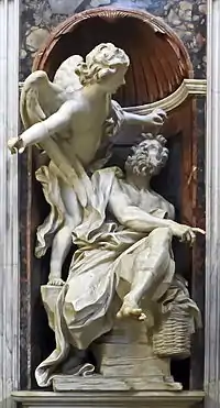 Cappella Chigi, Habacuc y el ángel, Basílica de Santa María del Popolo de Bernini