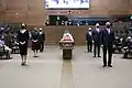 Capilla Ardiente y Guardia de Honor al féretro del diputado Peña por parte de diputados del Partido Liberación Nacional.