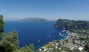 Vista del golfo desde Capri.