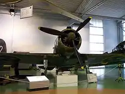 Reggiane Re.2000 de la Fuerza Aérea Sueca expuesto en el museo que la misma tiene en Linköping.