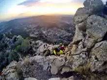 Fotode la subida por la cara norte de Columbares (Murcia).