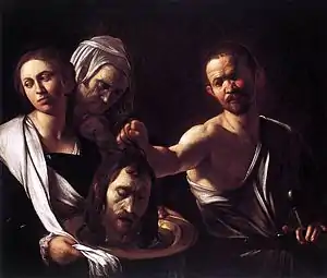 Salomé con la cabeza de Juan el Bautista (Caravaggio, Londres), de 1607.