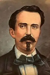 Carlos Manuel de Céspedes, Padre de la Patria de Cuba. Iniciador de las luchas independentistas en la isla en 1868.