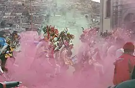 Conjunto de "Diablada" en el Carnaval de Oruro de 2005