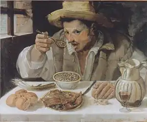 Hombre comiendo judías (hacia 1585), de Anibal Carracci. Galería Colonna (Roma).