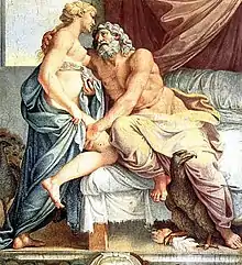 Júpiter y Juno, detalle de Los amores de los dioses de Annibale Carracci, 1597-1608 (Galería Farnese, Palazzo Farnese).