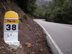 Kilómetro 38, entre Sóller y Escorca, a la altura de la Coma de n'Arbona.