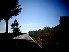 La carretera en su kilómetro 80.