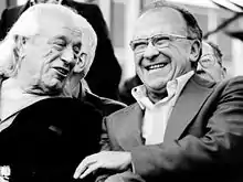 Santiago Carrillo y Rafael Alberti en la Fiesta del PCE de 1978.