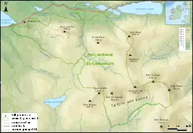 Mapa topográfico del PNC