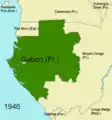 Mapa de Gabón en 1946