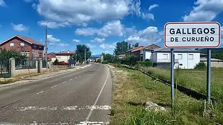 Letrero del pueblo de Gallegos de Curueño