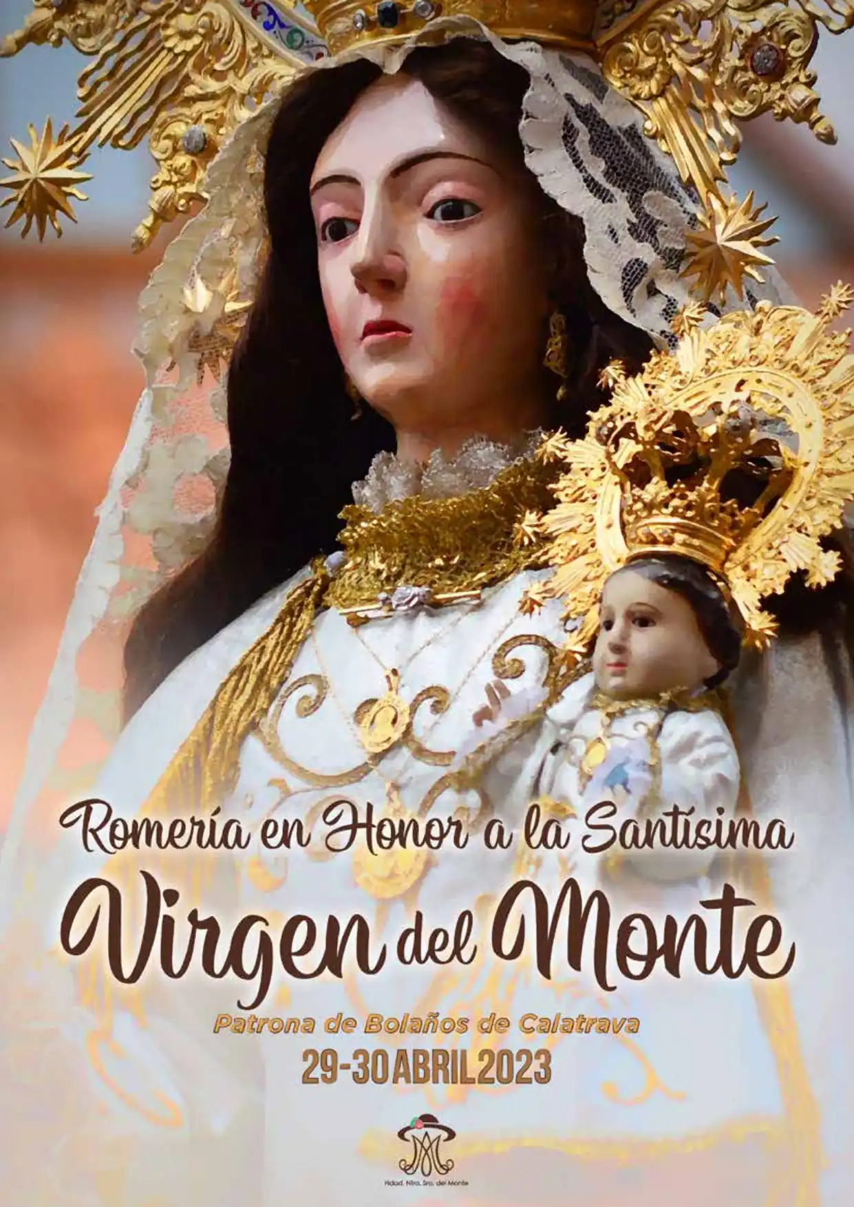 Programa de cultos en honor a la Virgen del Monte en la romería del año 2023