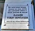 Placa en lugar de nacimiento de Ramón Vinay, en calle Arturo Prat de Chillán, frente a Feria de Chillán