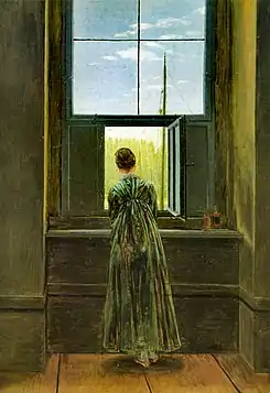 Mujer en la ventana, de Caspar David Friedrich, 1822.