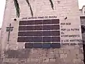 Placas con listado de los caídos de Caspe, Zaragoza.