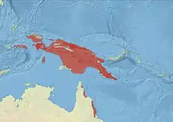 Distribución de las tres especies actuales