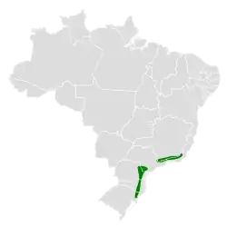 Distribución geográfica de la monterita pectoral.