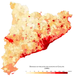 Densidad de población (2018)