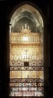 Rejería y altar mayor de la catedral de Sevilla, la mayor (gótica) del mundo.