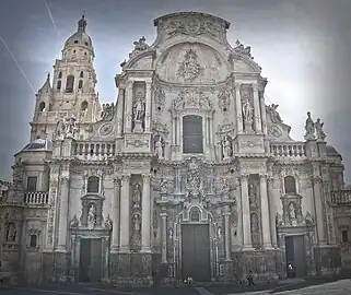 Fachada de la catedral de Murcia, de Jaime Bort (1737-1754).