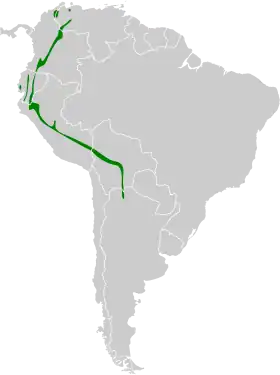 Distribución geográfica del zorzalito overo.