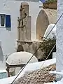 El campanario de la iglesia del Rosario, en Plaka, Milo