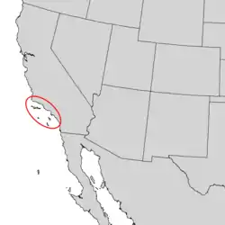 Distribución geográfica de Ceanothus arboreus