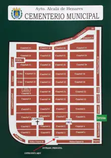 Plano del Cementerio de San Roque de Alcalá de Henares.