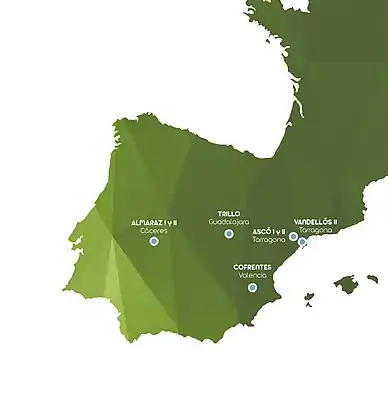 Mapa de las centrales nucleares españolas