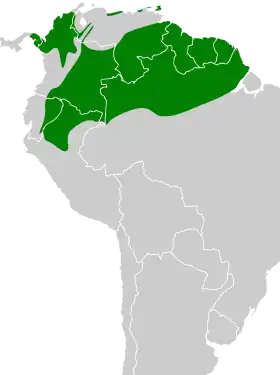 Distribución geográfica del saltarín cabecidorado.