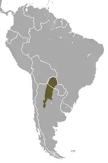 Distribución de Cabassous chacoensis