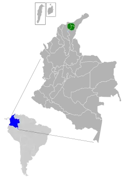 Distribución de Chaetocercus astreans