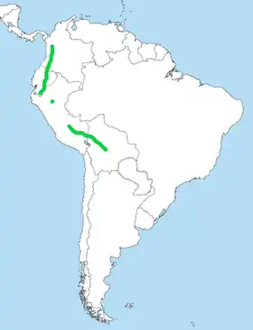 Distribución geográfica del tovacá barrado.